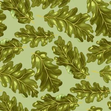 Oak leaves in vector seamless pattern イラスト素材