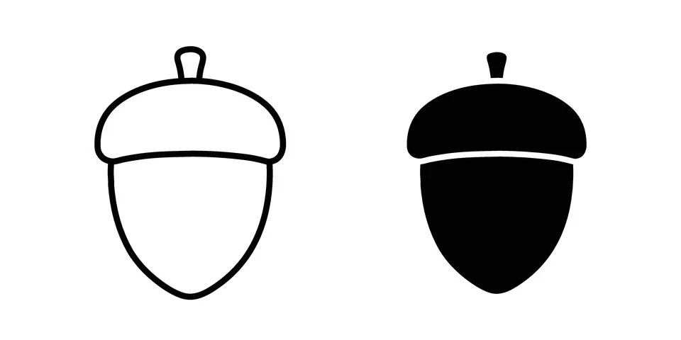 Oak nut icon bundle for website design projects 库存插图