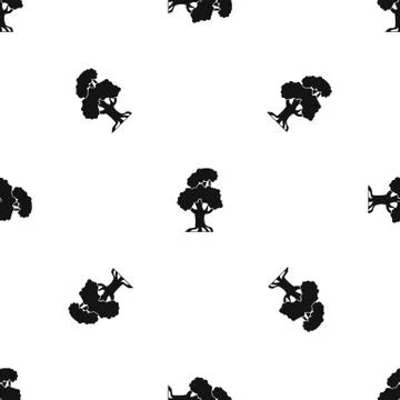 Oak pattern seamless black Stock Illustration