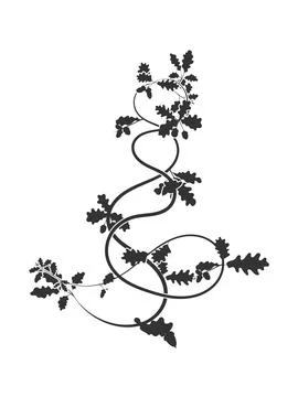 Oak tree branch weaving pattern news vector art Stock Illustration