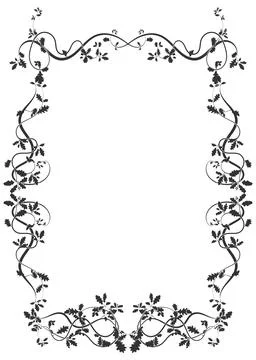 Oak tree branch weaving pattern for diploma frame Illustrazione stock