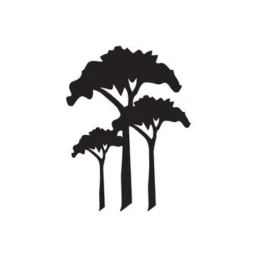 Oak tree forest icon design vector isolated on white background. Stock Illustration