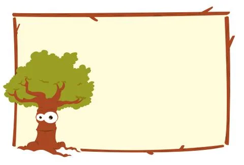 Oak tree frame Stock Illustration