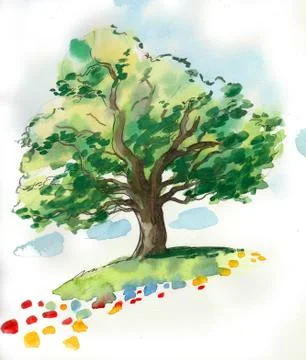 Oak tree Illustrazione stock