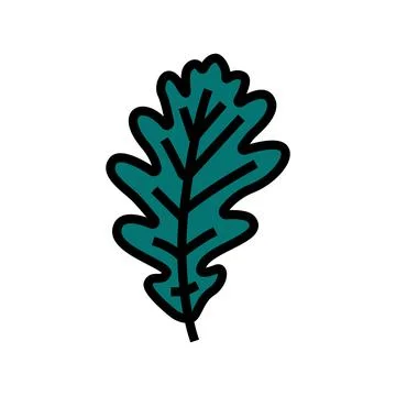 Oak tree leaf color icon vector illustration Stock Illustration