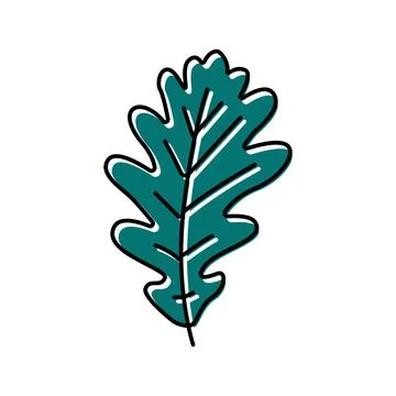 Oak tree leaf color icon vector illustration Stock Illustration