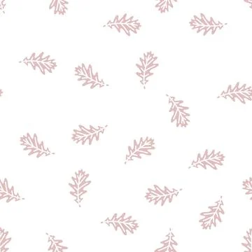 Oak tree leaf glyph seamless pattern Stock Illustration