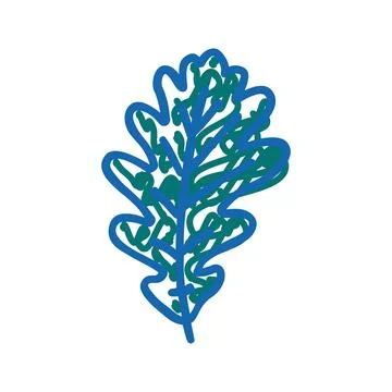Oak tree leaf icon doodle illustration Stock Illustration