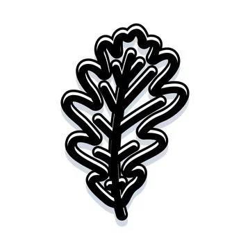 Oak tree leaf vector illustration with shadow Stock Illustration