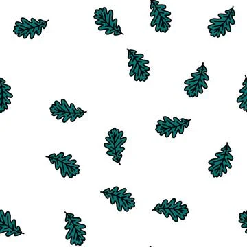 Oak tree leaf vector seamless pattern イラスト素材