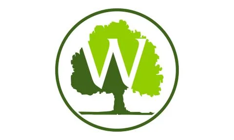 Oak Tree Letter W Stock-Illustration
