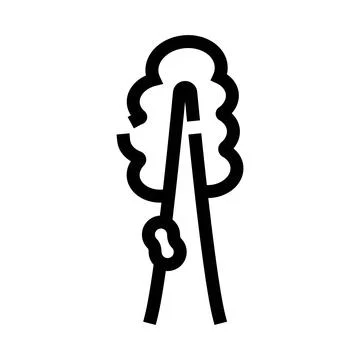 Oak tree line icon representing nature and ecology Stock Illustration
