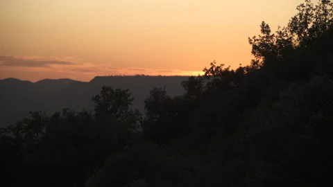 Oak tree in the mountain during sunset, Savassona, Catalonia, Spain HD Stock Footage 156555637