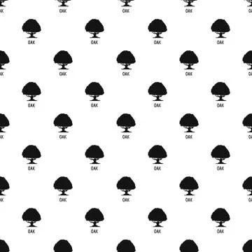 Oak tree pattern seamless Stock Illustration