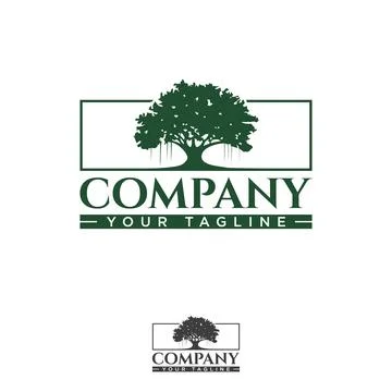 Oak tree silhouette for element design and business symbol Stock Illustration