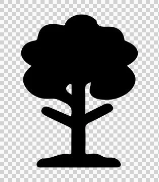 Oak tree silhouette icon vector 스톡 일러스트