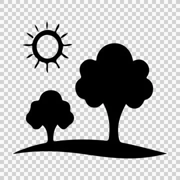 Oak tree silhouette icon vector art Stock Illustration