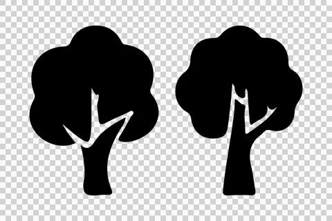 Oak tree silhouette vector icon Illustrazione stock