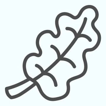 Oak tree single leaf line icon. Forest plant leaves. Autumn season vector design Illustrazione stock