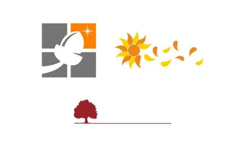 Oak Tree Template Set Stock-Illustration