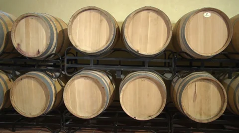 Oak WIne Barrels Stock Footage 29162285