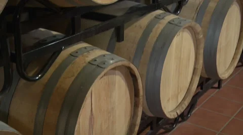 Oak WIne Barrels Stock Footage 29163231