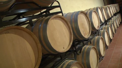 Oak WIne Barrels Stock Footage 29164694