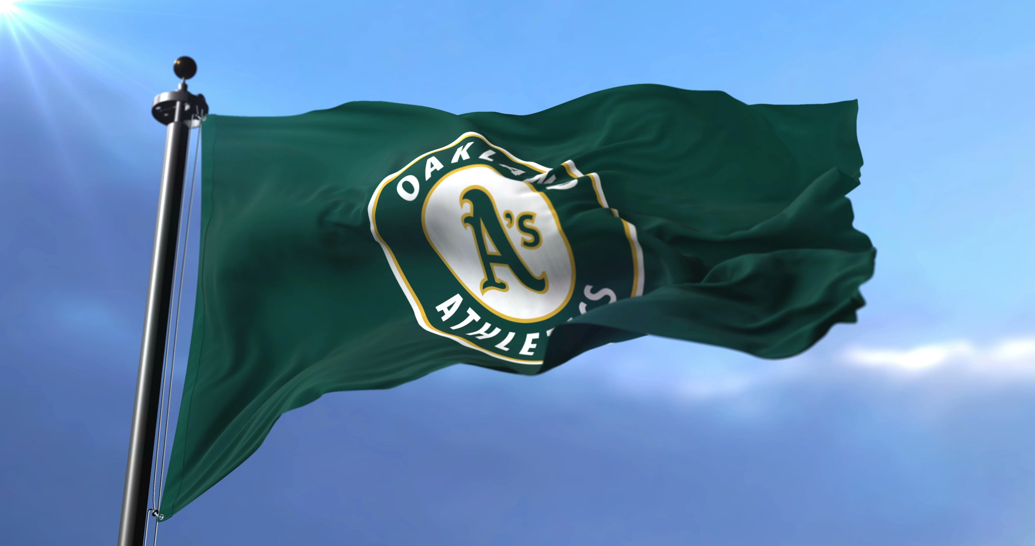 Download Oakland Athletics Golden National Flag Wallpaper