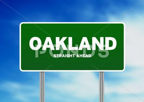 Oakland, california highway sign Stock Illustration