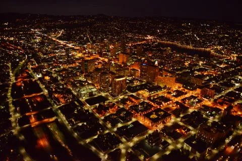 Oakland at night Stock Photos