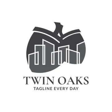Oaks estate logo design- vector Stock Illustration