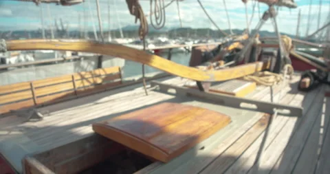 Oar of an ancient sailing ship Video stock 142806647