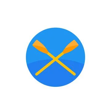 Oars, crossed paddles vector flat icon Stock Illustration