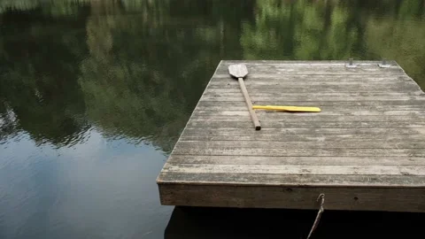 Oars on floatind dock Video stock 213938203