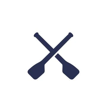Oars or rowing icon on white, vector Stock Illustration