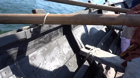 Oars in work aboard Video stock 64568168