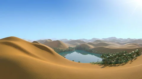 Oasis in the Desert Stock Footage 44588245