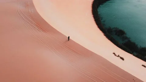 Oasis in the desert Video stock 210548437