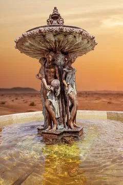 Oasis In the Desert Stock Illustration