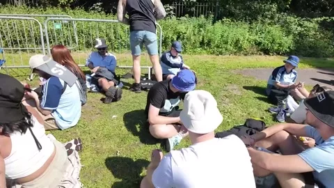 Oasis fans queue for homecoming show in Manchester  Stock Footage 312871526