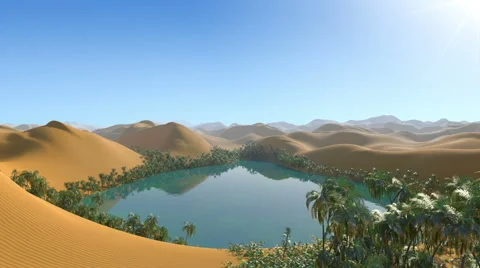Oasis hidden in the desert Stock Footage 45112917
