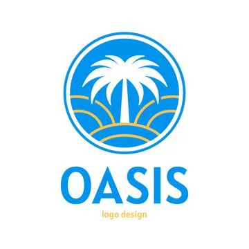 Oasis logo template desugn. Vector flat illustration icon. Isolated on white Stock Illustration