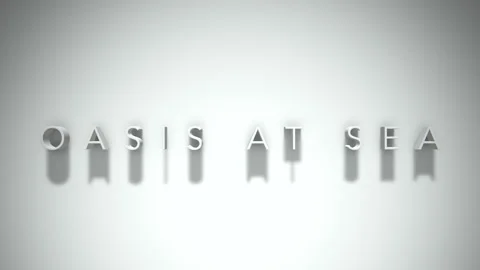 Oasis at sea 3D title animation white text on a white background Stock Footage 298896517