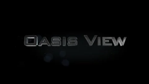 Oasis View title 3D metal text on black alpha channel background Video stock 301264414