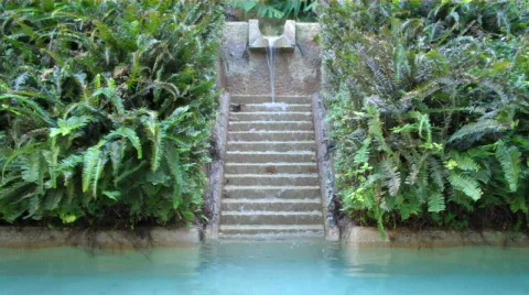 Oasis waterfall and pool Video stock 605404