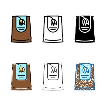 Oat bag color icon stylized vector Illustrazione stock