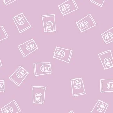 Oat bag line seamless pattern Stock Illustration