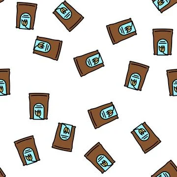 Oat bag vector seamless pattern Stock Illustration
