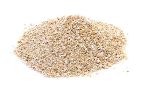 Oat bran on white background Stock Photos