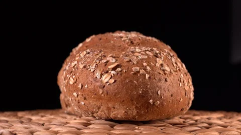 Oat bread flyover, counterclockwise Stock Footage 129884691